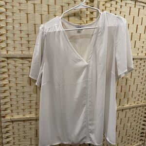 J. Crew Elegant Cream V-Neck Blouse